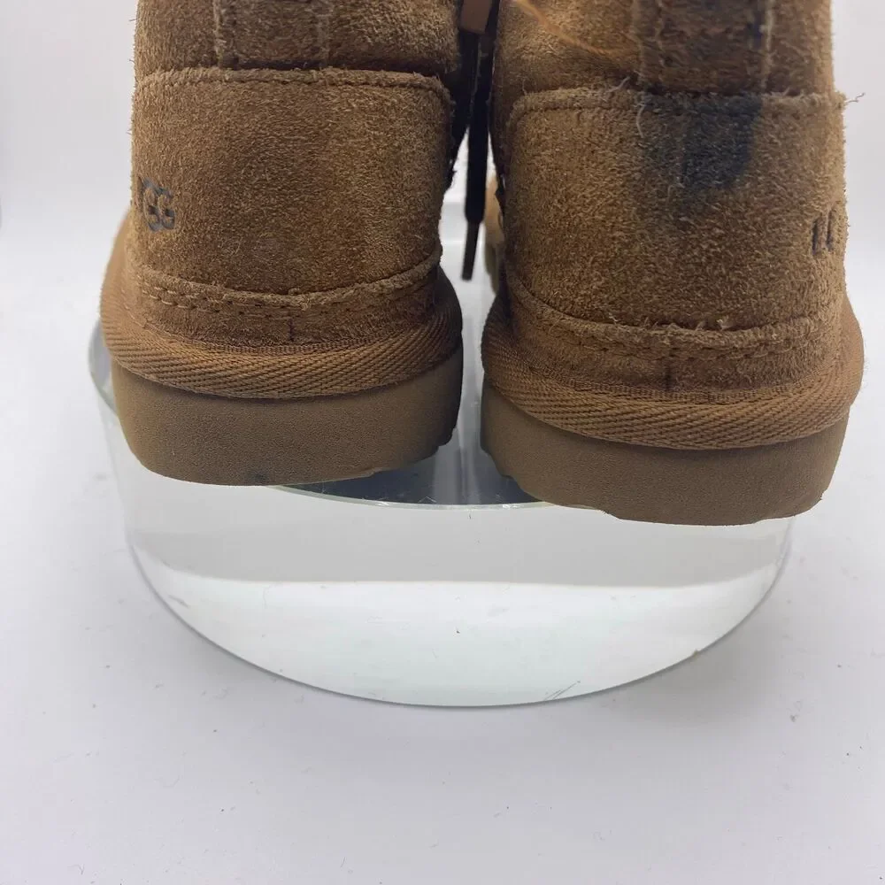 UGG Kids Neumel II Boots Toddler 7 Brown Chesnut Suede Lace Up Zipper